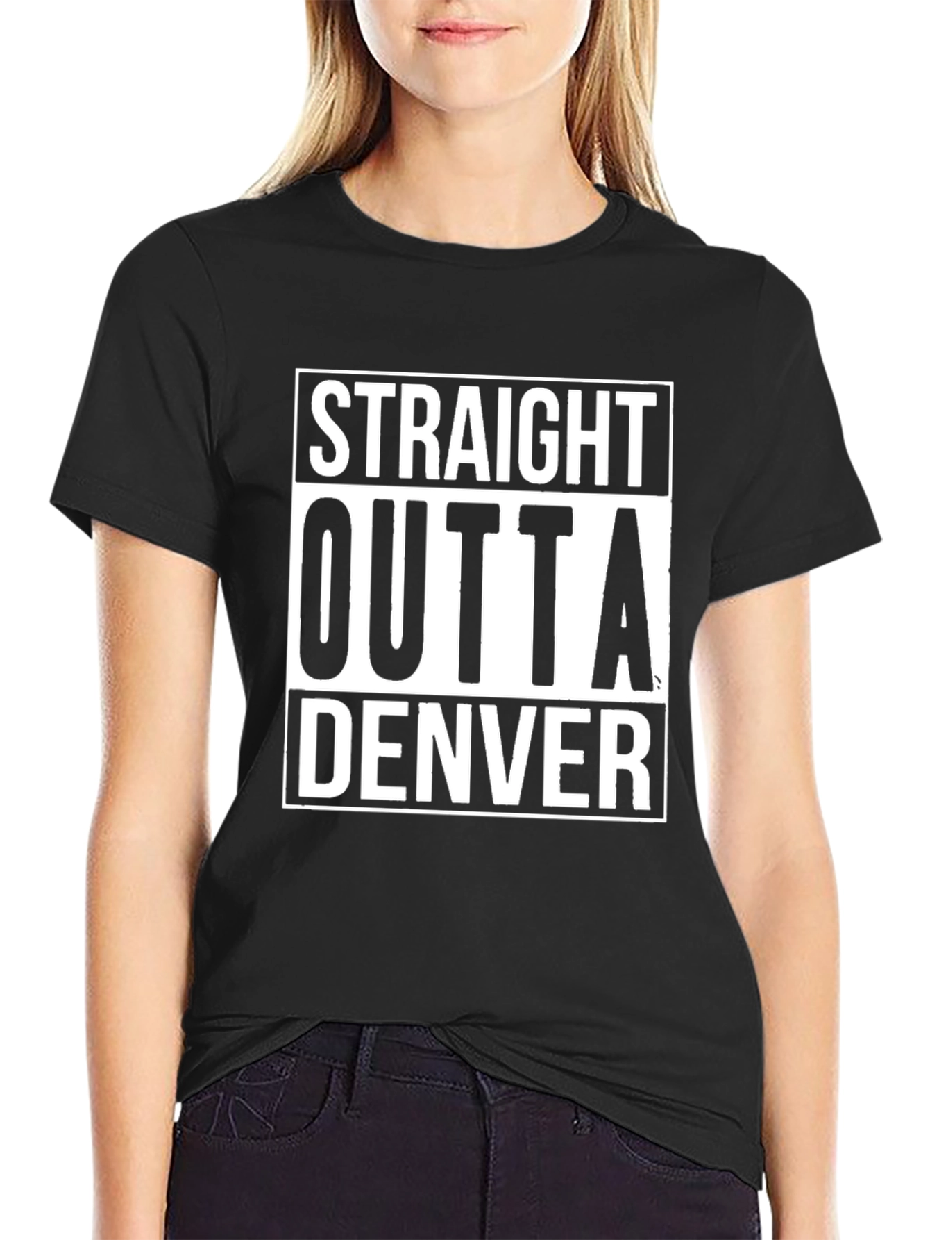 Straight Outta Denver Black T-Shirt