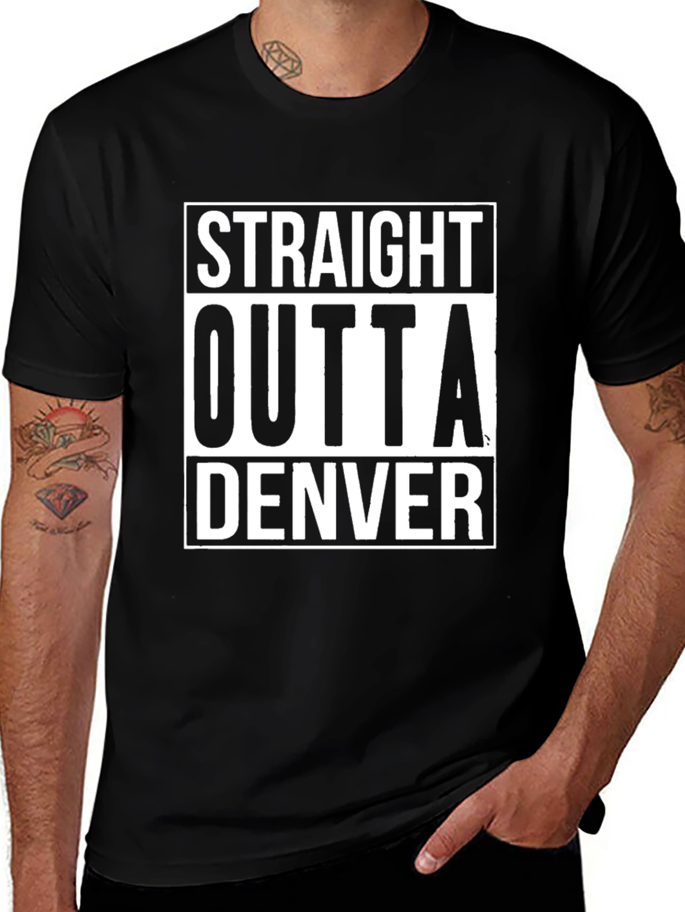 Straight Outta Denver Black T-Shirt