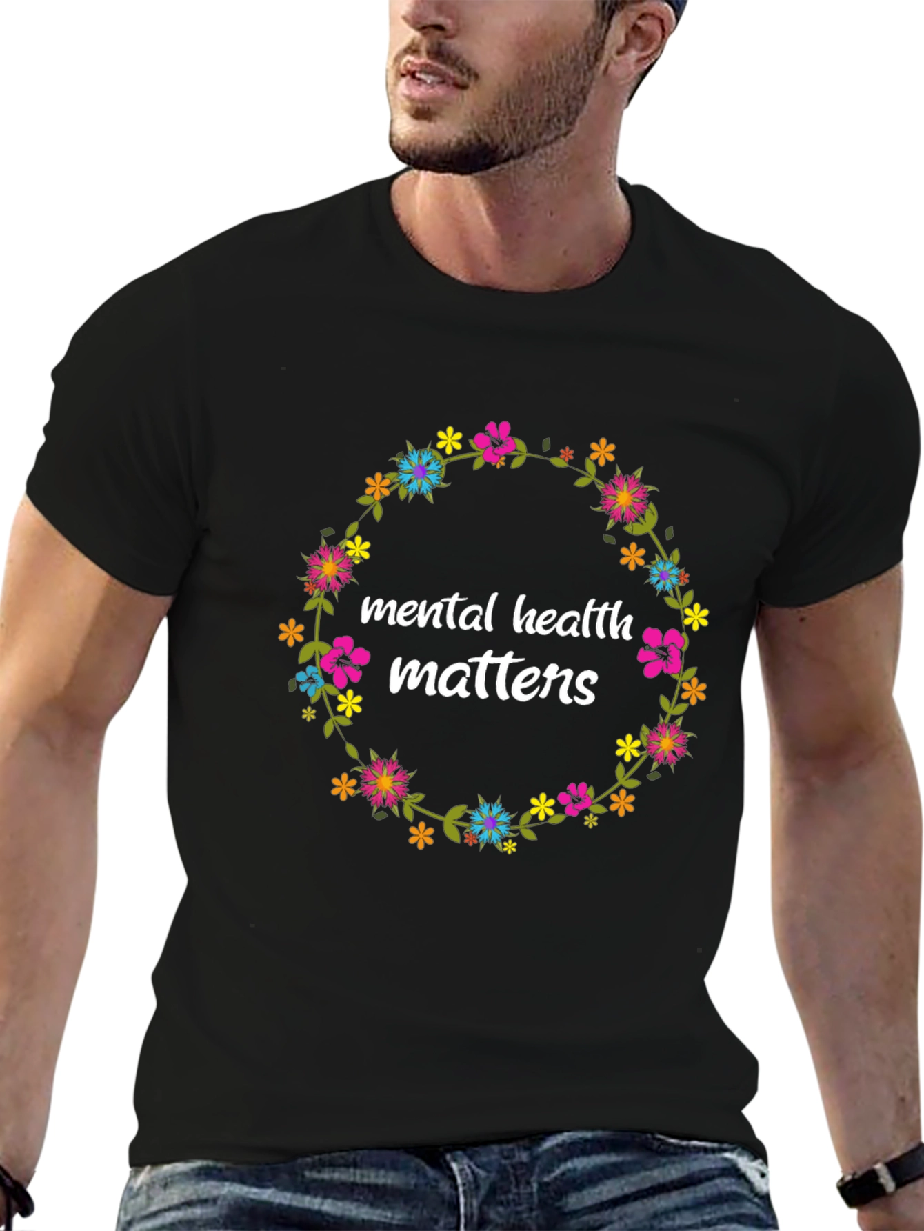 Mental Health Matters Floral Graphic Tee