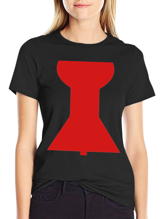 Black Widow Graphic Tee - Red Hourglass Logo