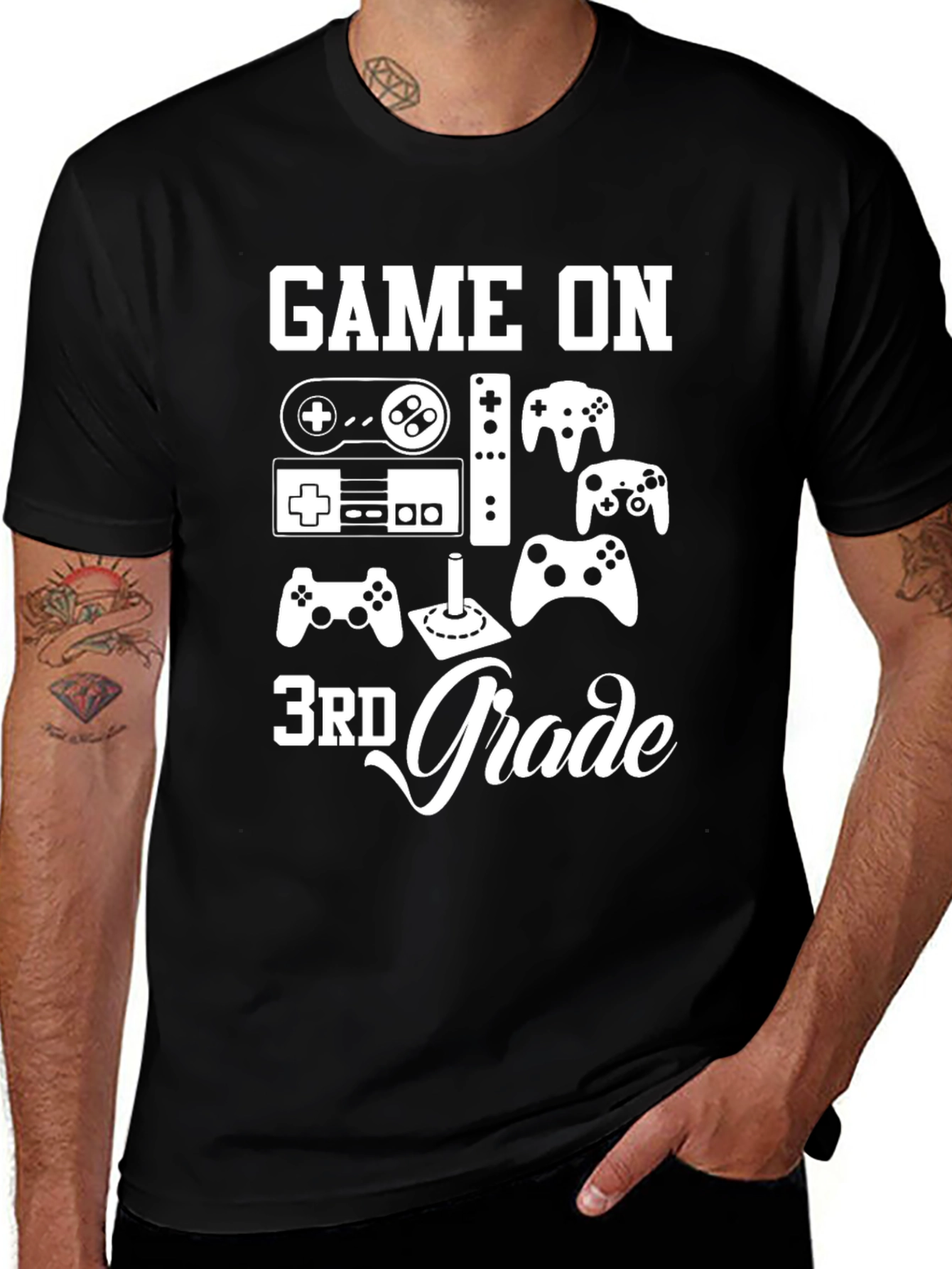Game On 3rd Grade Gamer T-Shirt - Black