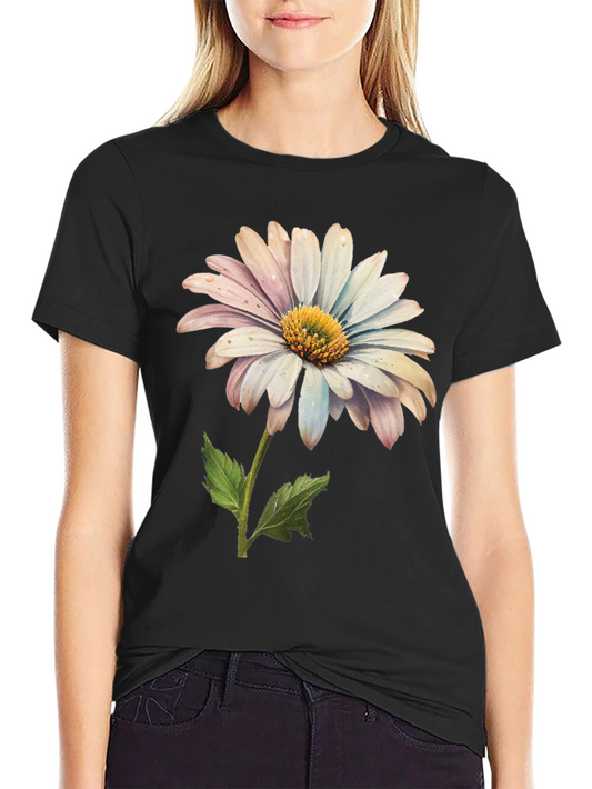 Daisy Flower Graphic Tee - Unisex Black T-Shirt