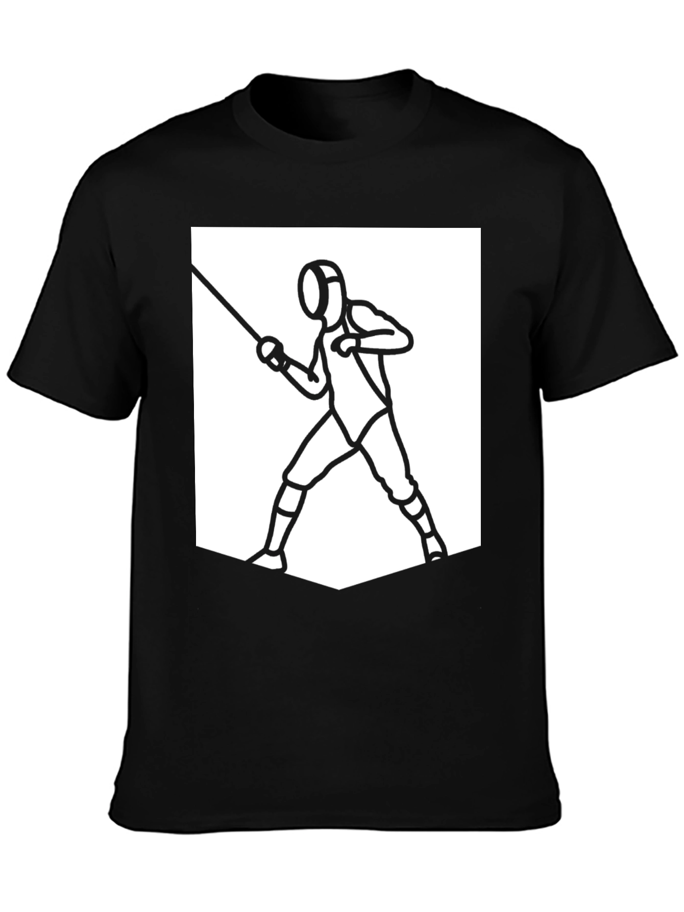 Fencing Graphic Tee - Black Sporty Casual