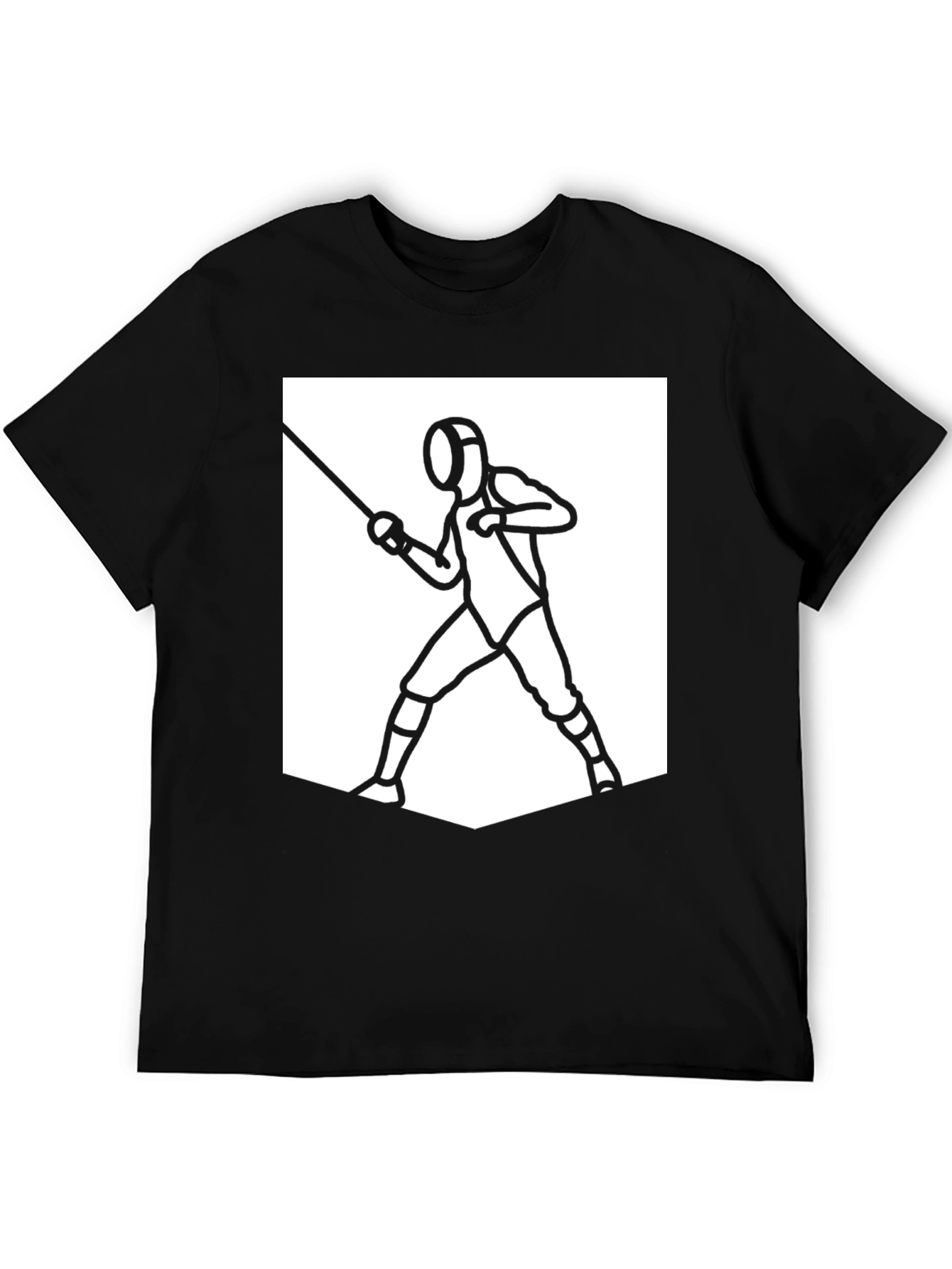 Fencing Graphic Tee - Black Sporty Casual