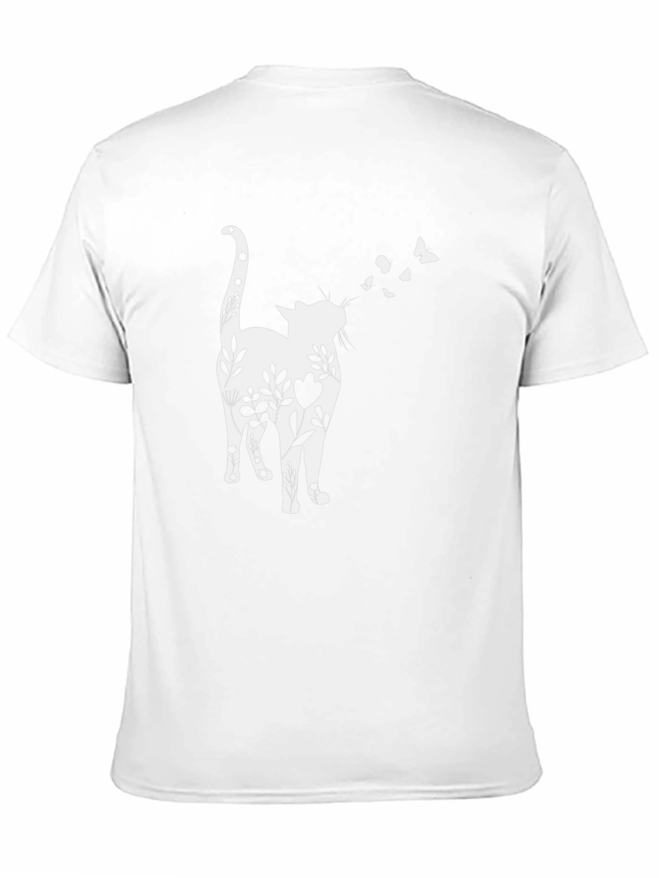 Floral Cat Butterfly T-Shirt