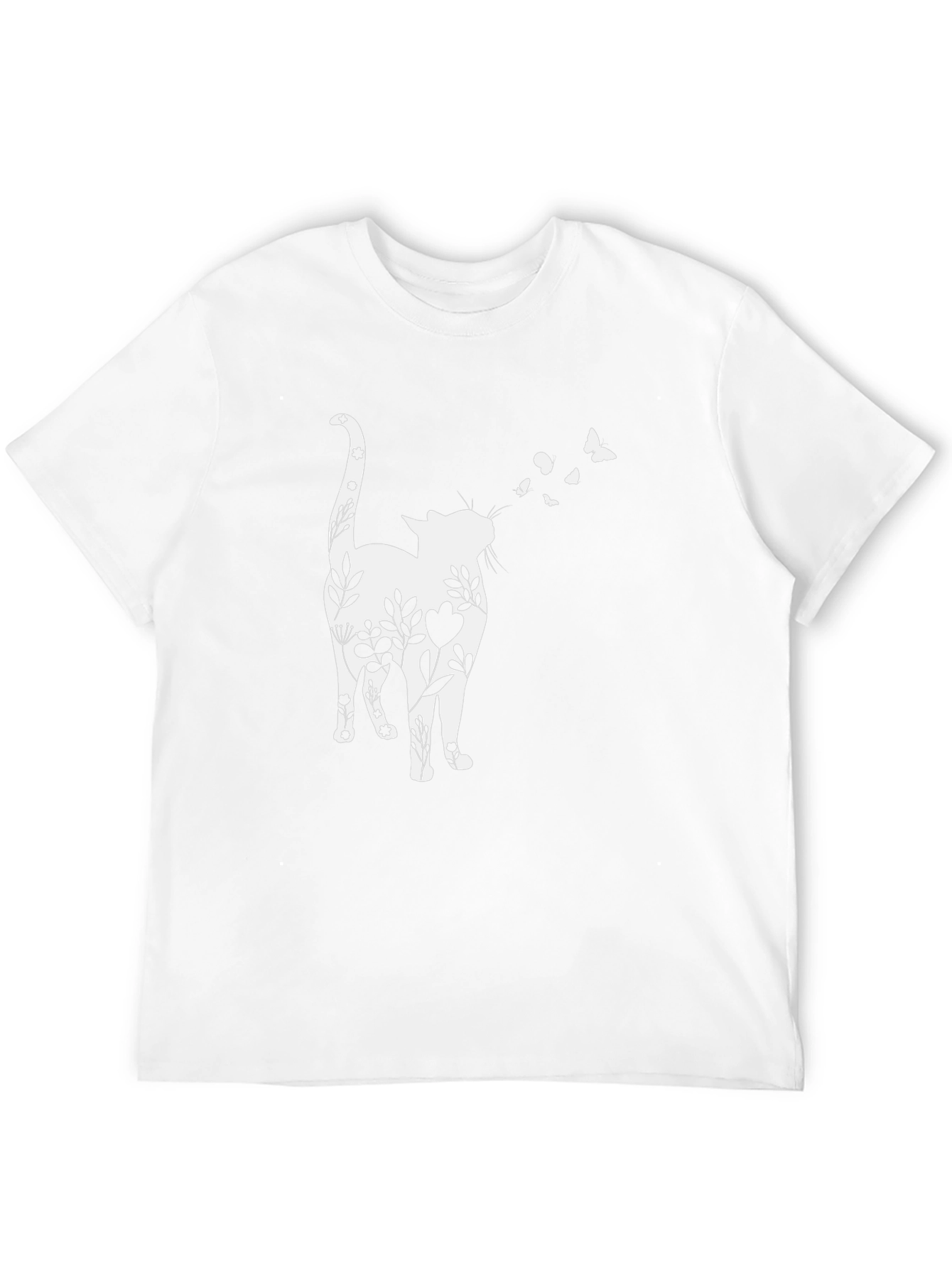 Floral Cat Butterfly T-Shirt