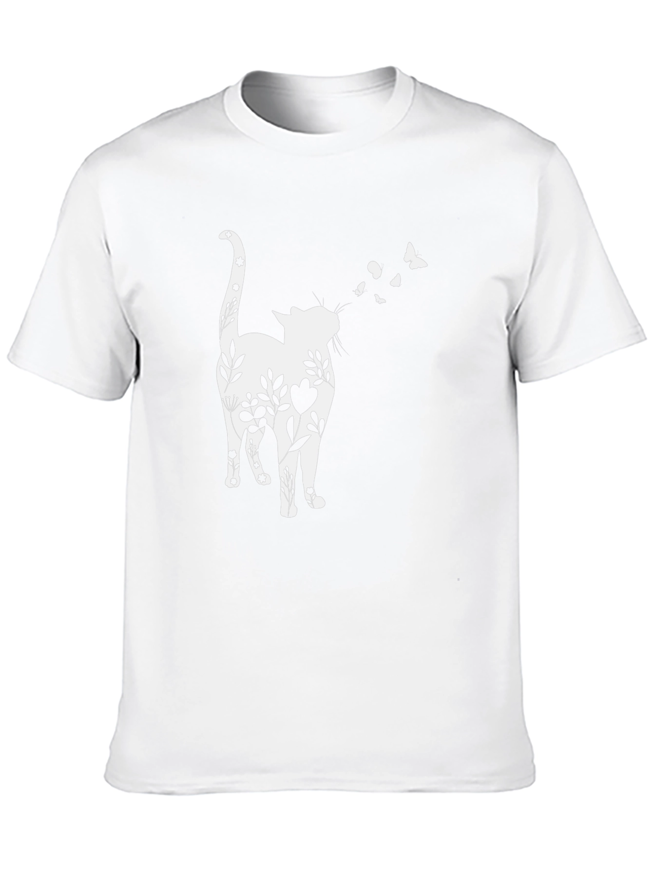 Floral Cat Butterfly T-Shirt