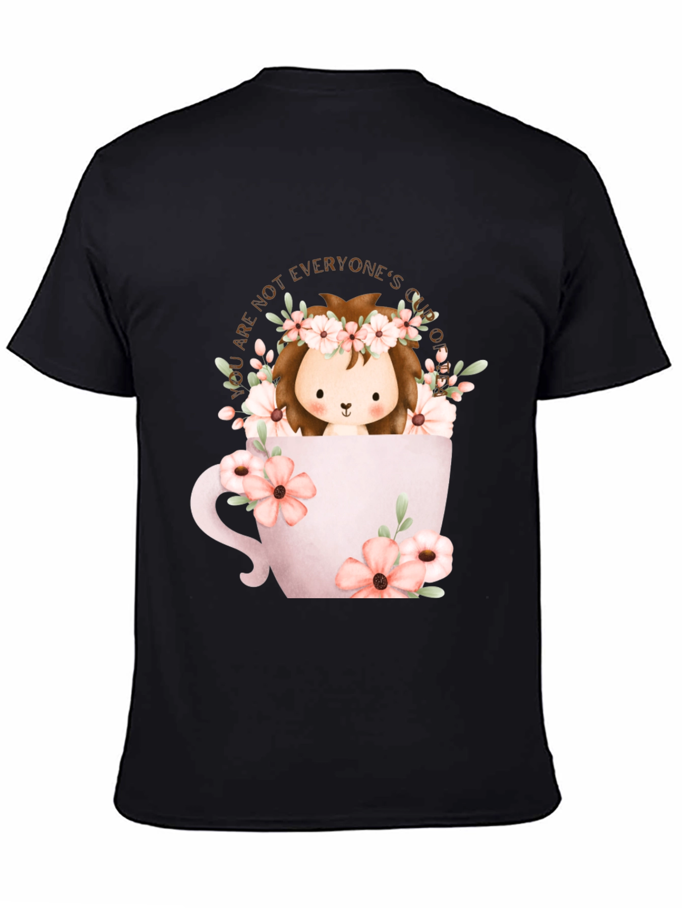 Cute Lion in Teacup Graphic T-Shirt - Unique Design