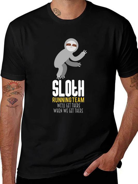 Sloth Running Team T-Shirt - Funny Graphic Tee