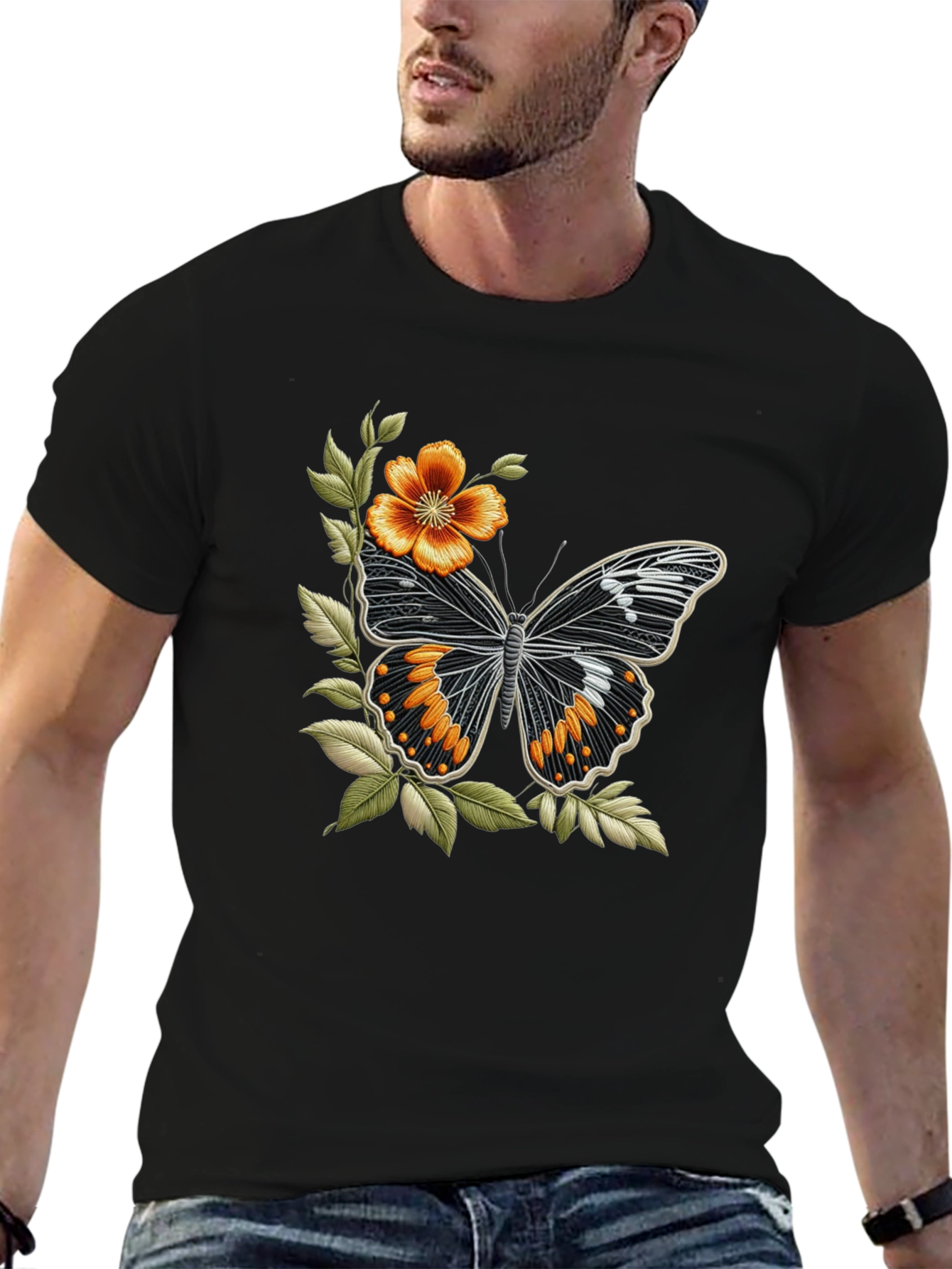 Butterfly Floral Graphic T-Shirt