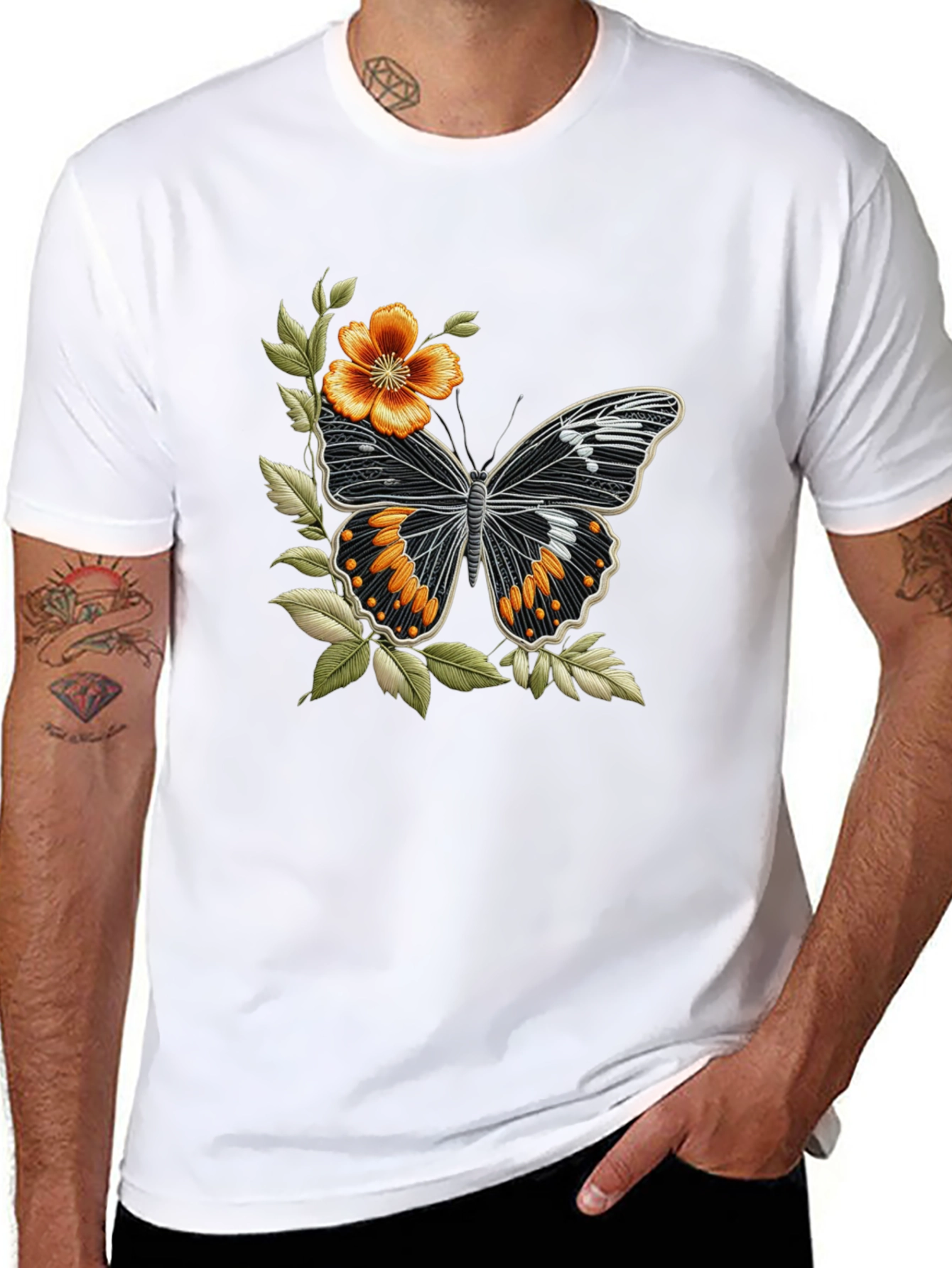 Butterfly Floral Graphic T-Shirt