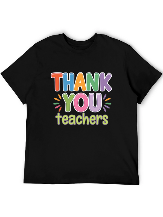 Thank You Teachers Graphic Tee - Black