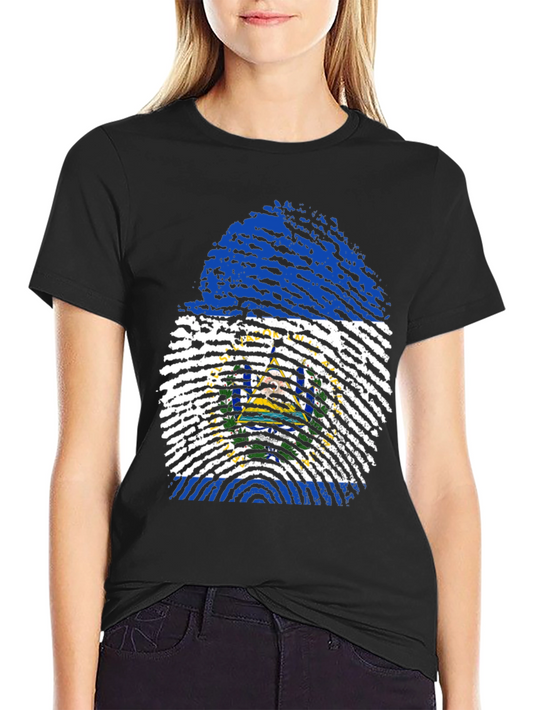 El Salvador Fingerprint Flag T-Shirt