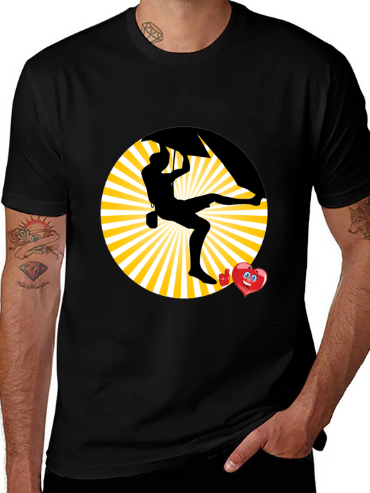 Climber Graphic Tee - Sporty Black Cotton T-Shirt
