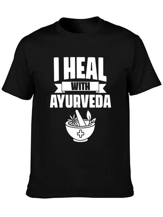 I Heal With Ayurveda Black T-Shirt