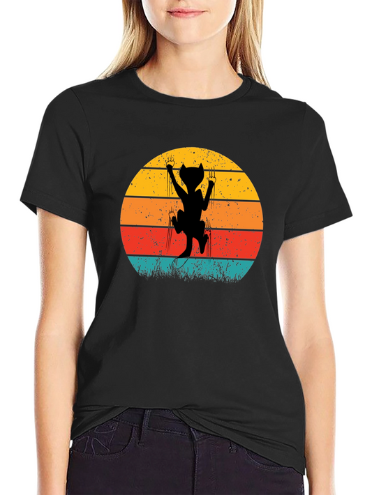 Retro Cat Scratch T-Shirt - Unisex Design