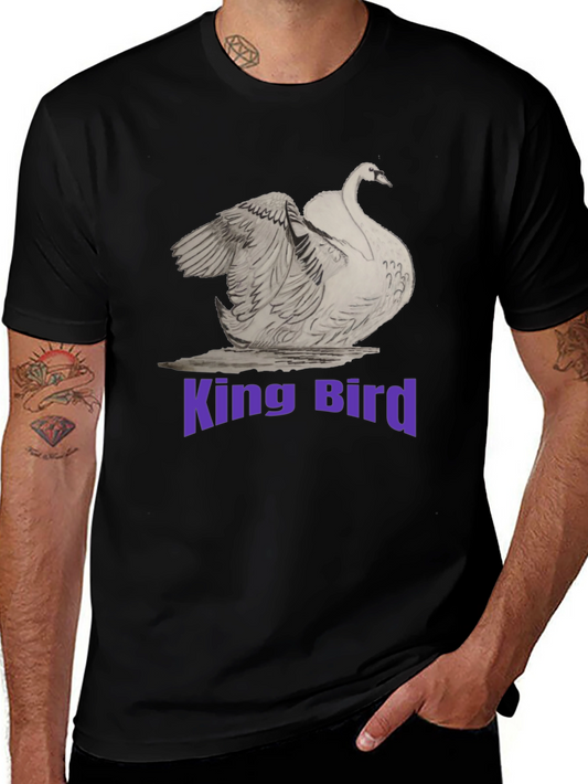 King Bird Swan Graphic Tee - Mens Black T-Shirt