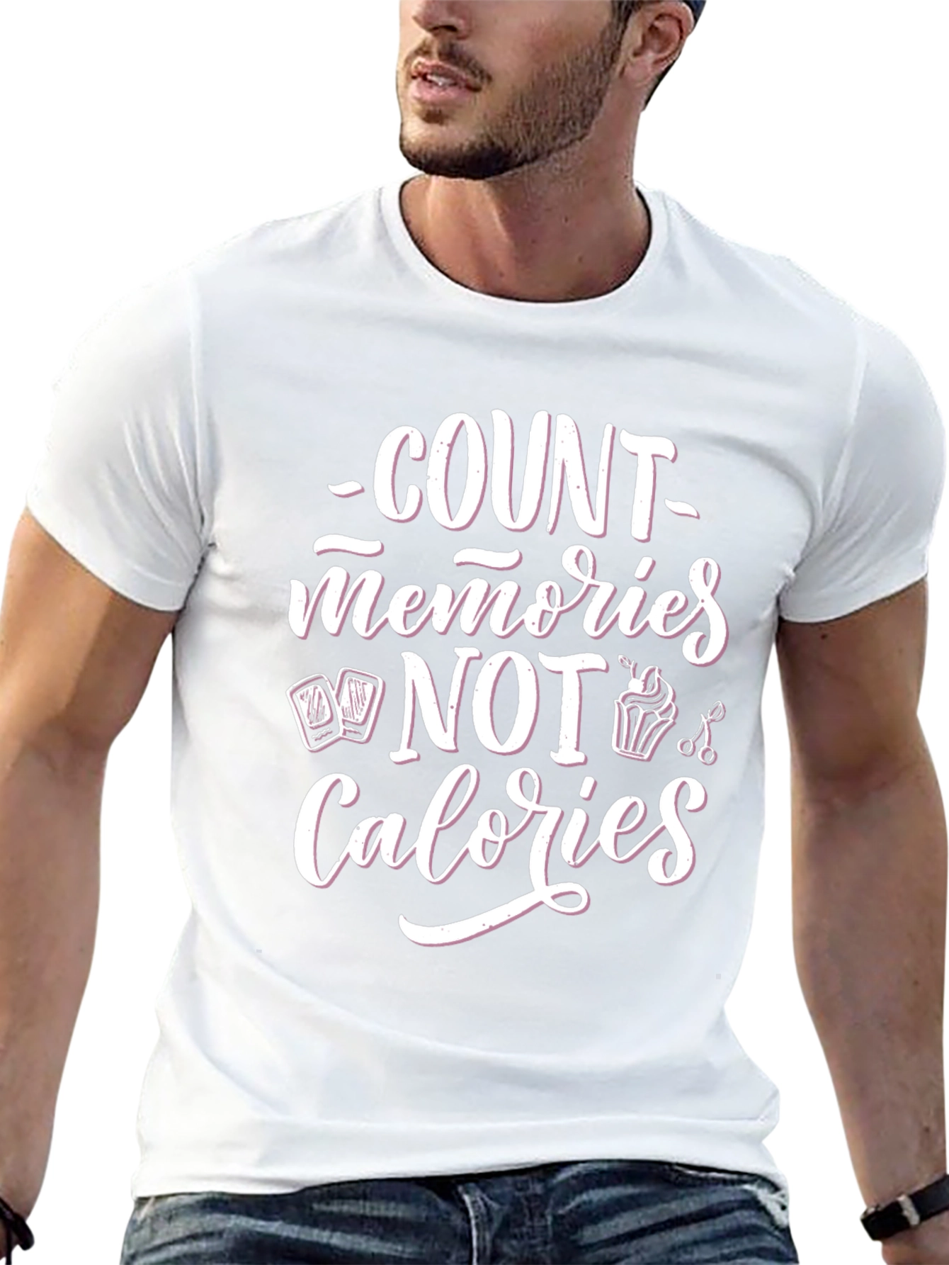 Count Memories Not Calories Black Graphic Tee