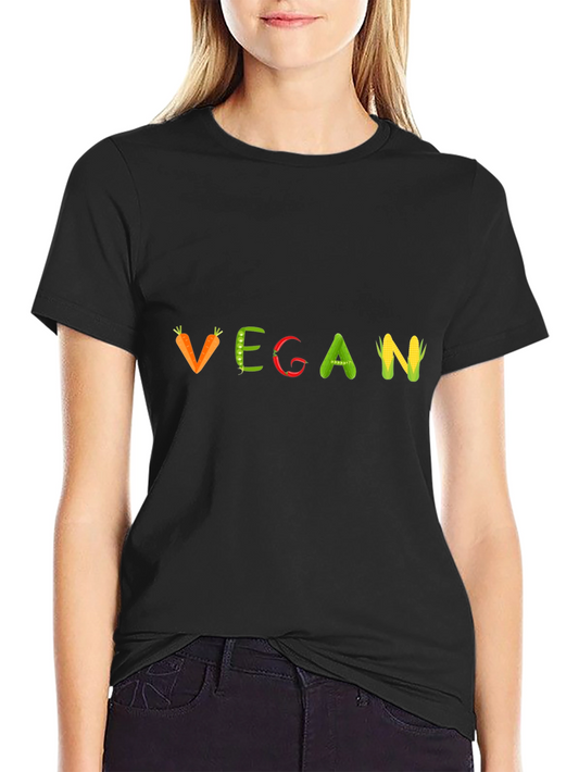 Vegan Graphic T-Shirt - Food Lettering