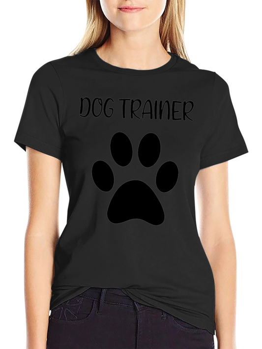 Dog Trainer T-Shirt with Paw Print - Mens Black Tee