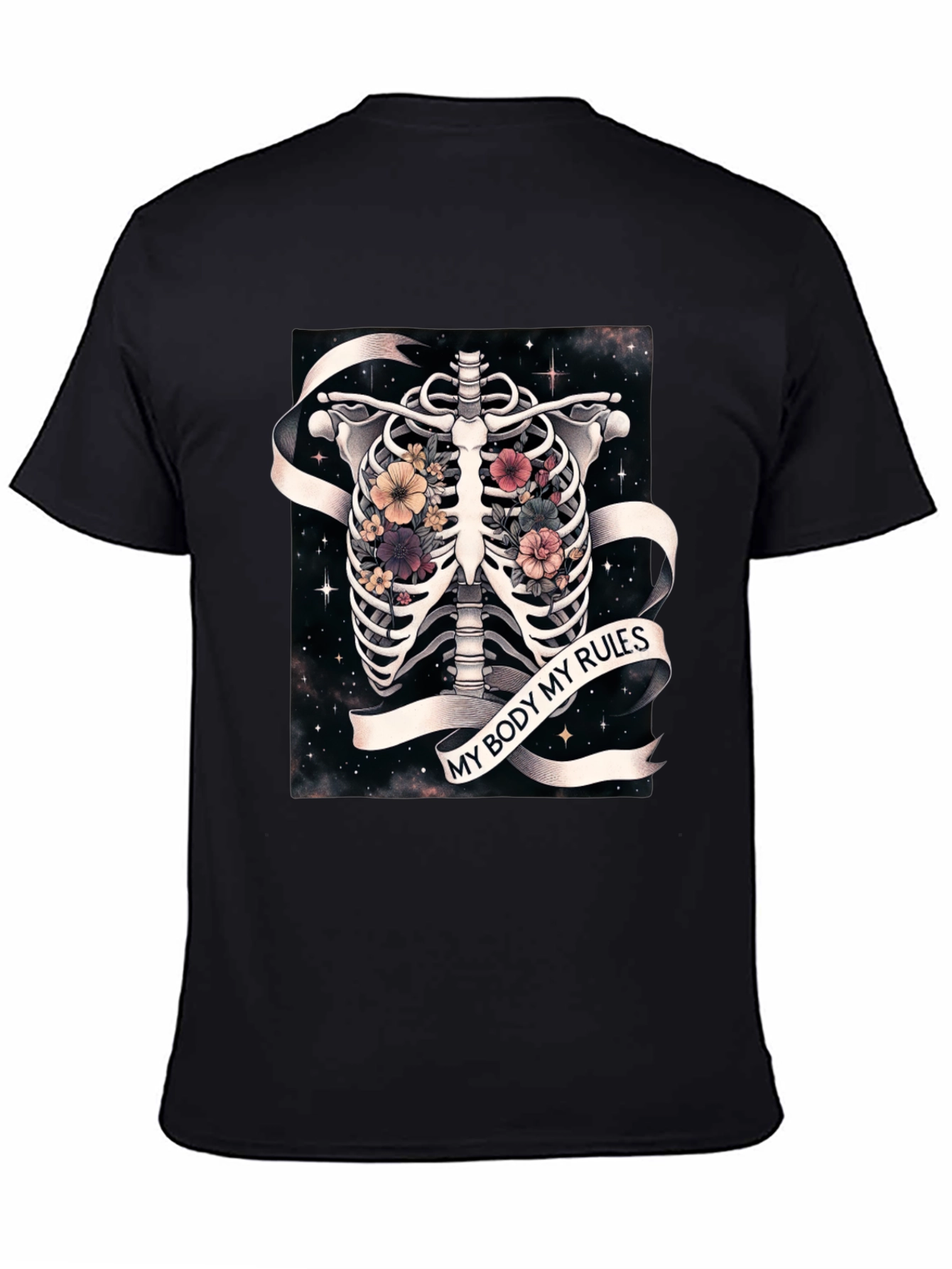 My Body My Rules Floral Skeleton T-Shirt