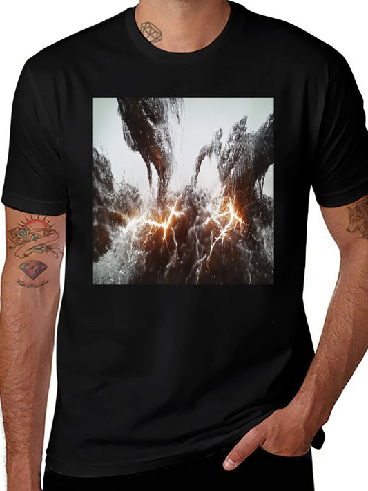 Electrifying Abstract Art Black T-Shirt