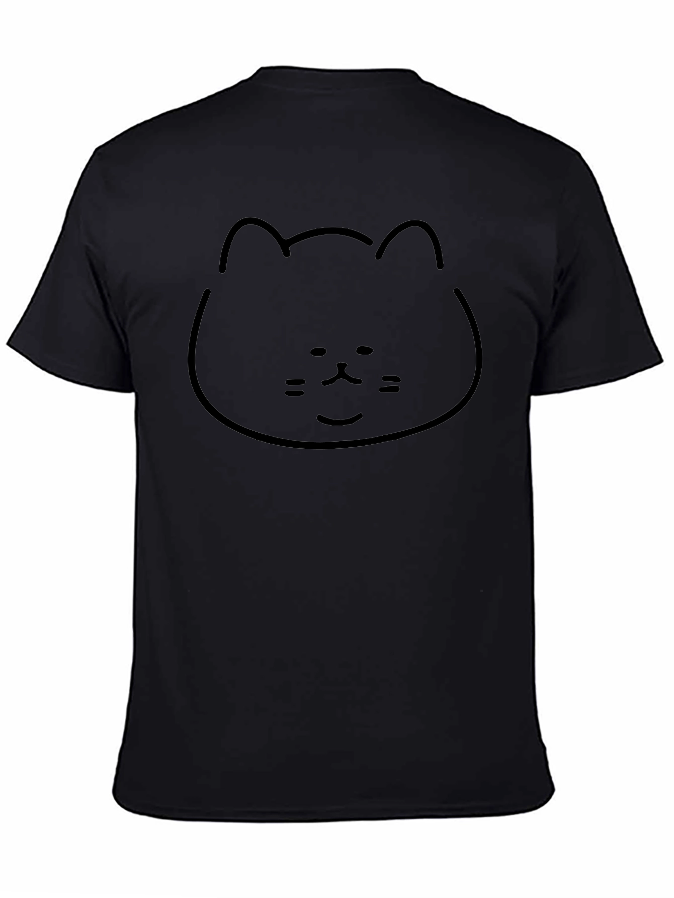 Minimalist Cat Graphic Black T-Shirt