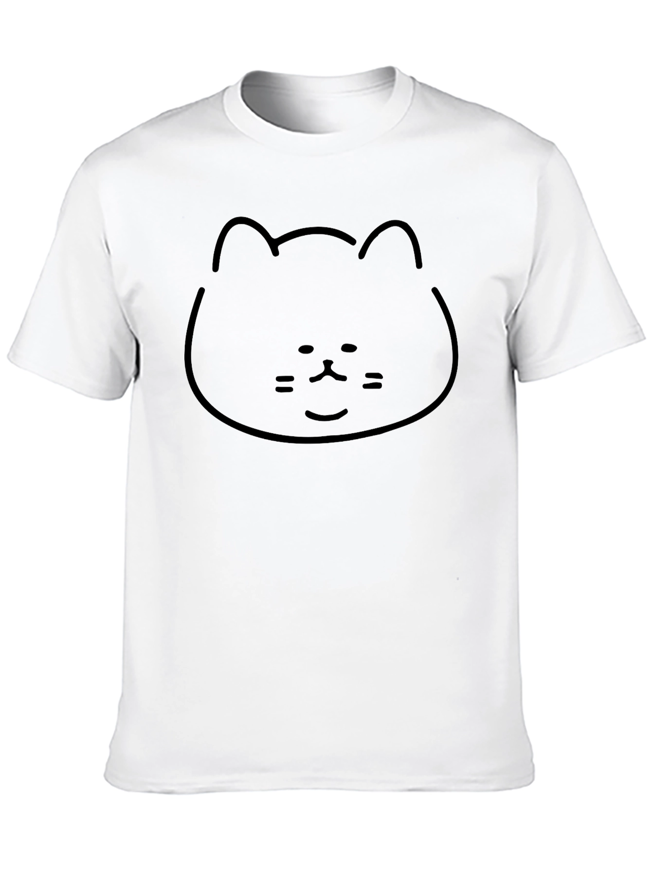 Minimalist Cat Graphic Black T-Shirt