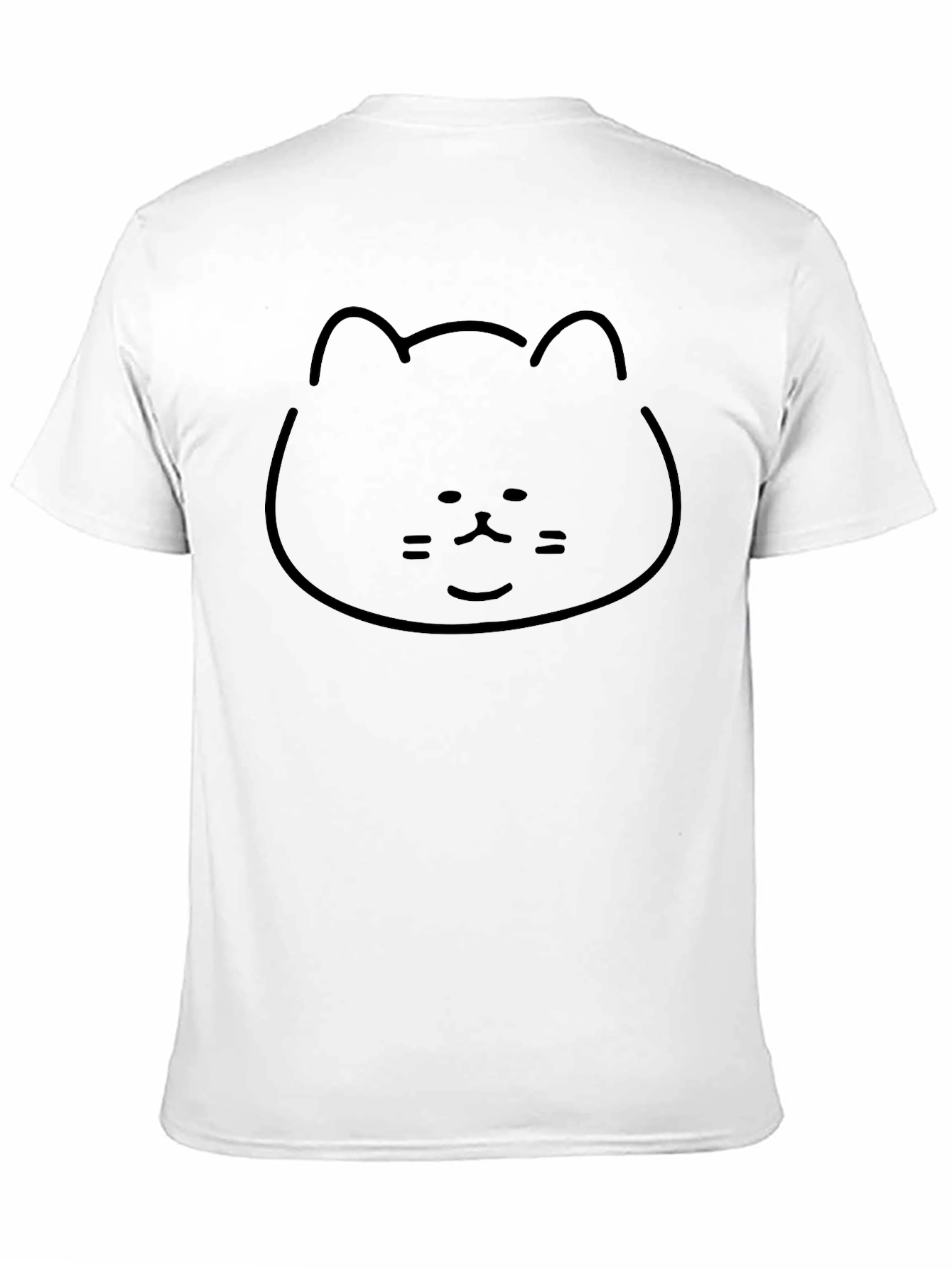Minimalist Cat Graphic Black T-Shirt