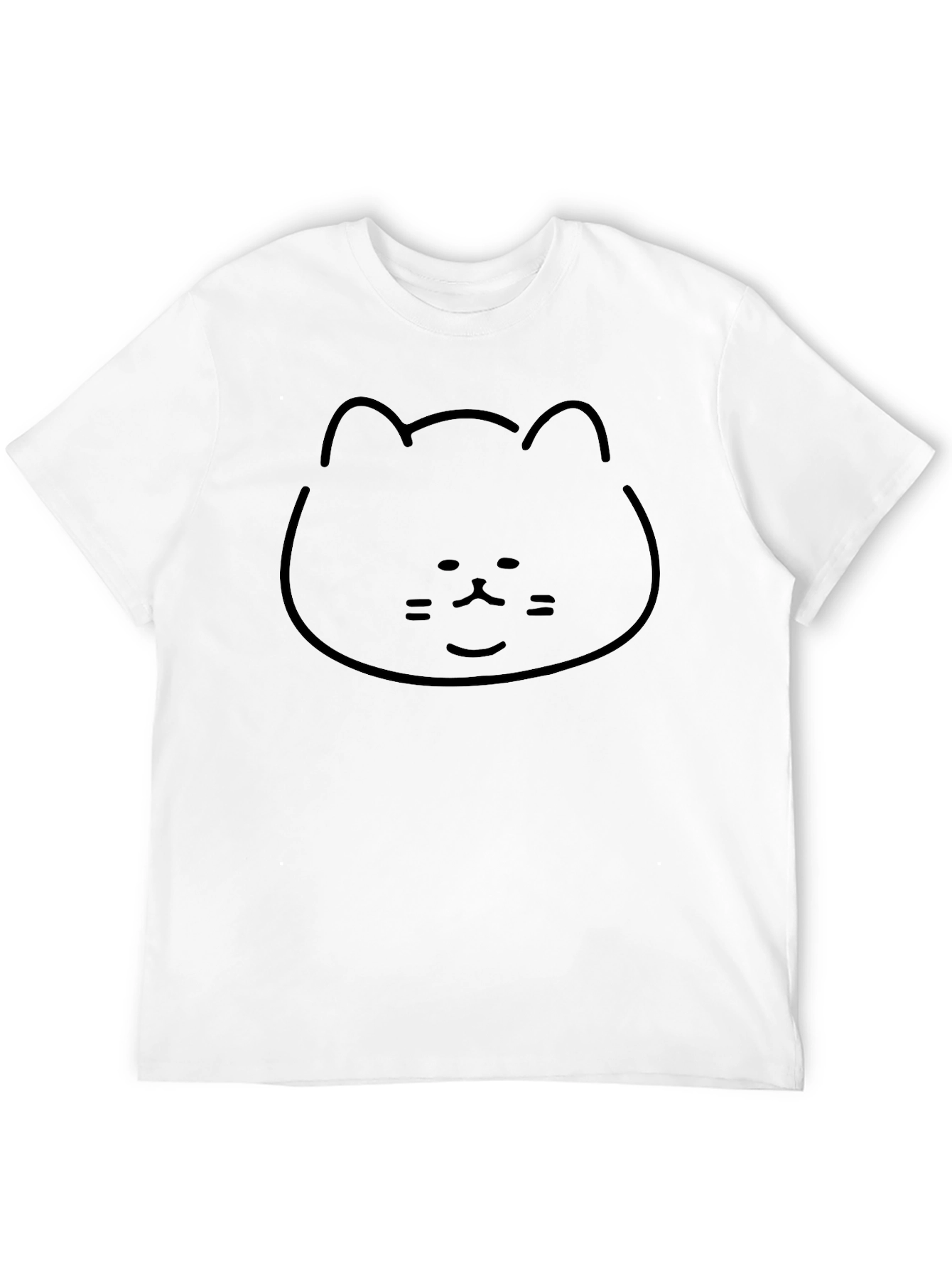 Minimalist Cat Graphic Black T-Shirt