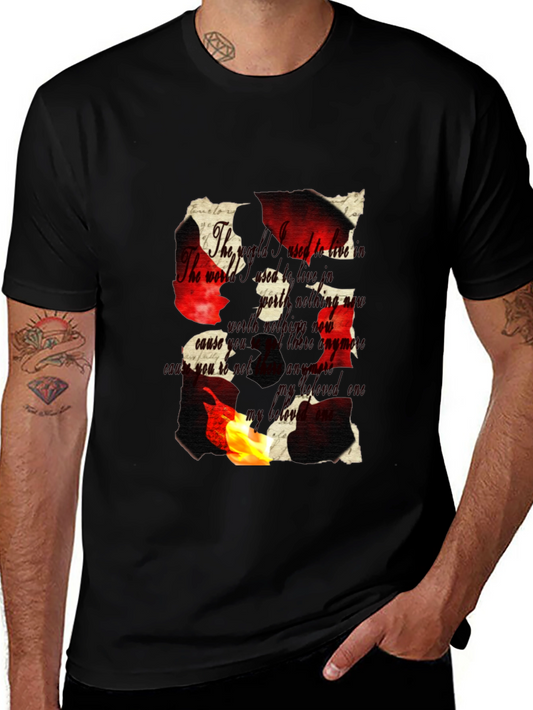 Fiery Script Graphic Tee - Black