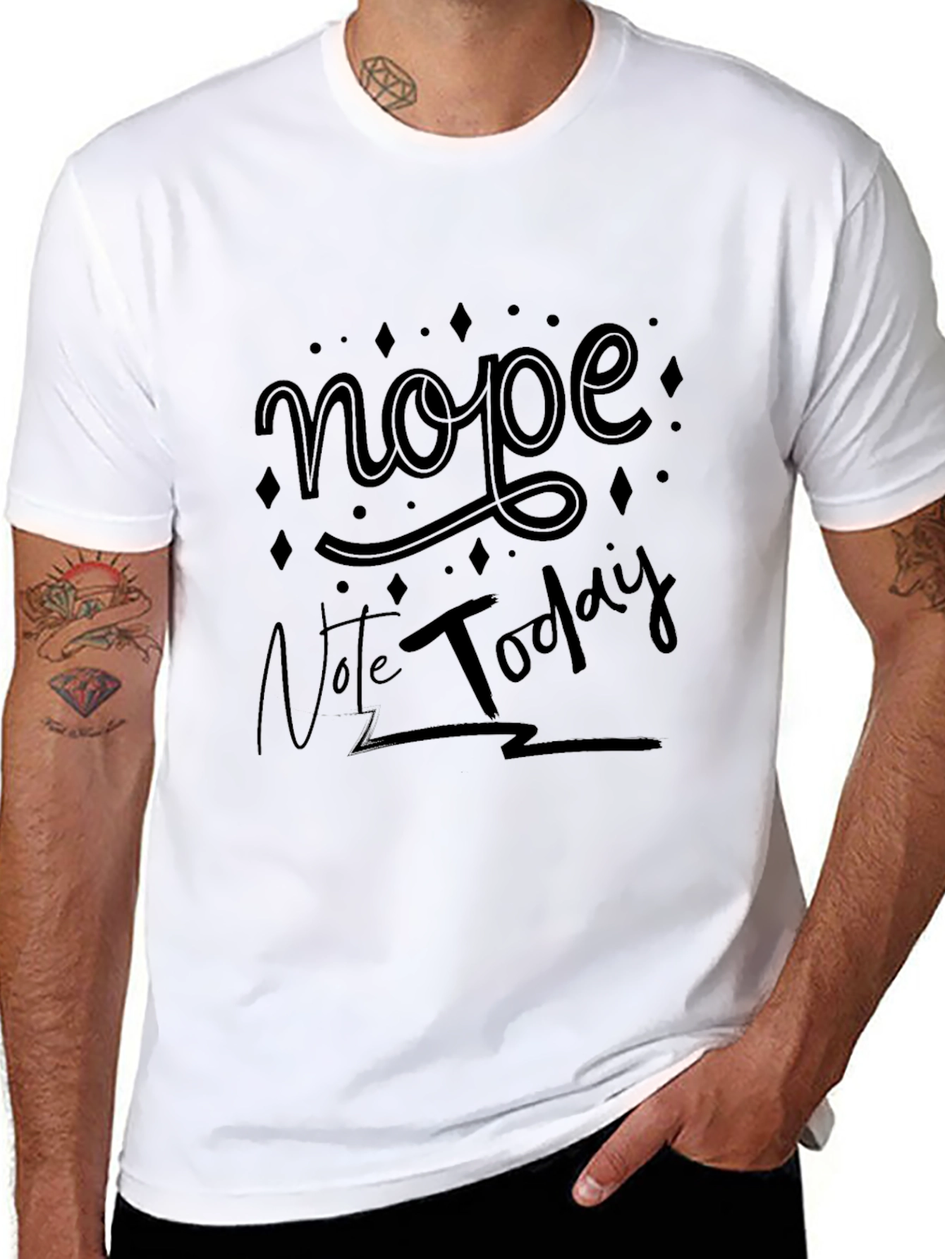 Nope Not Today Mens Black Graphic T-Shirt