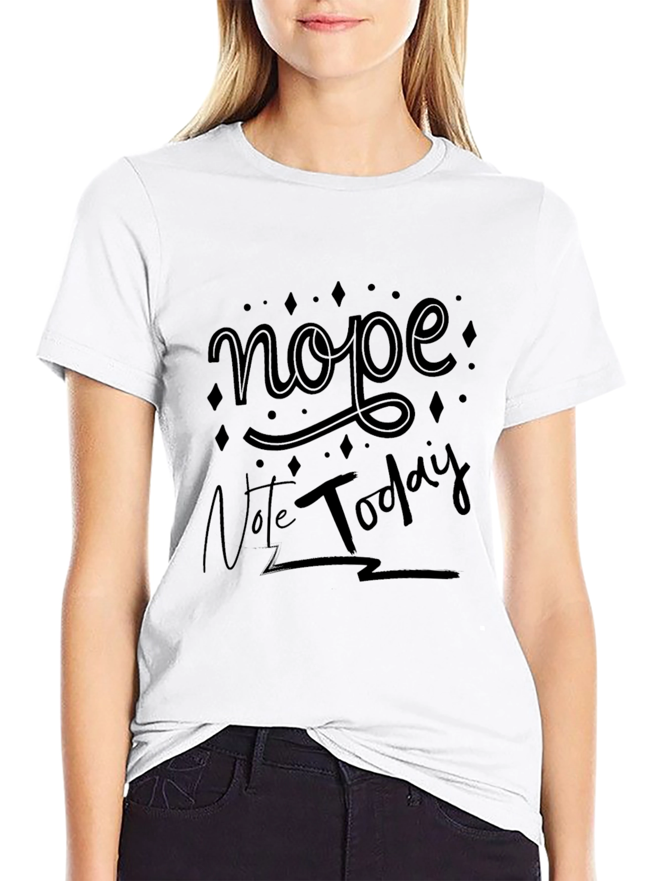 Nope Not Today Mens Black Graphic T-Shirt