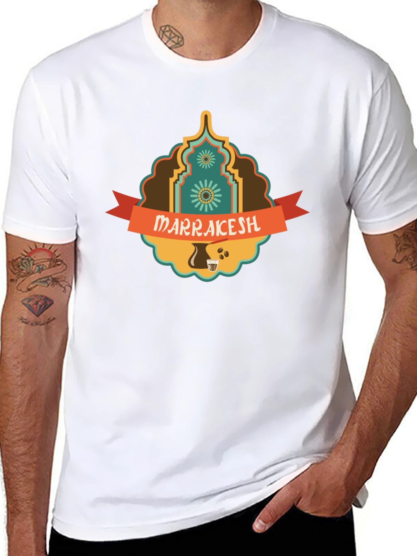Marrakesh Coffee Culture Black T-Shirt