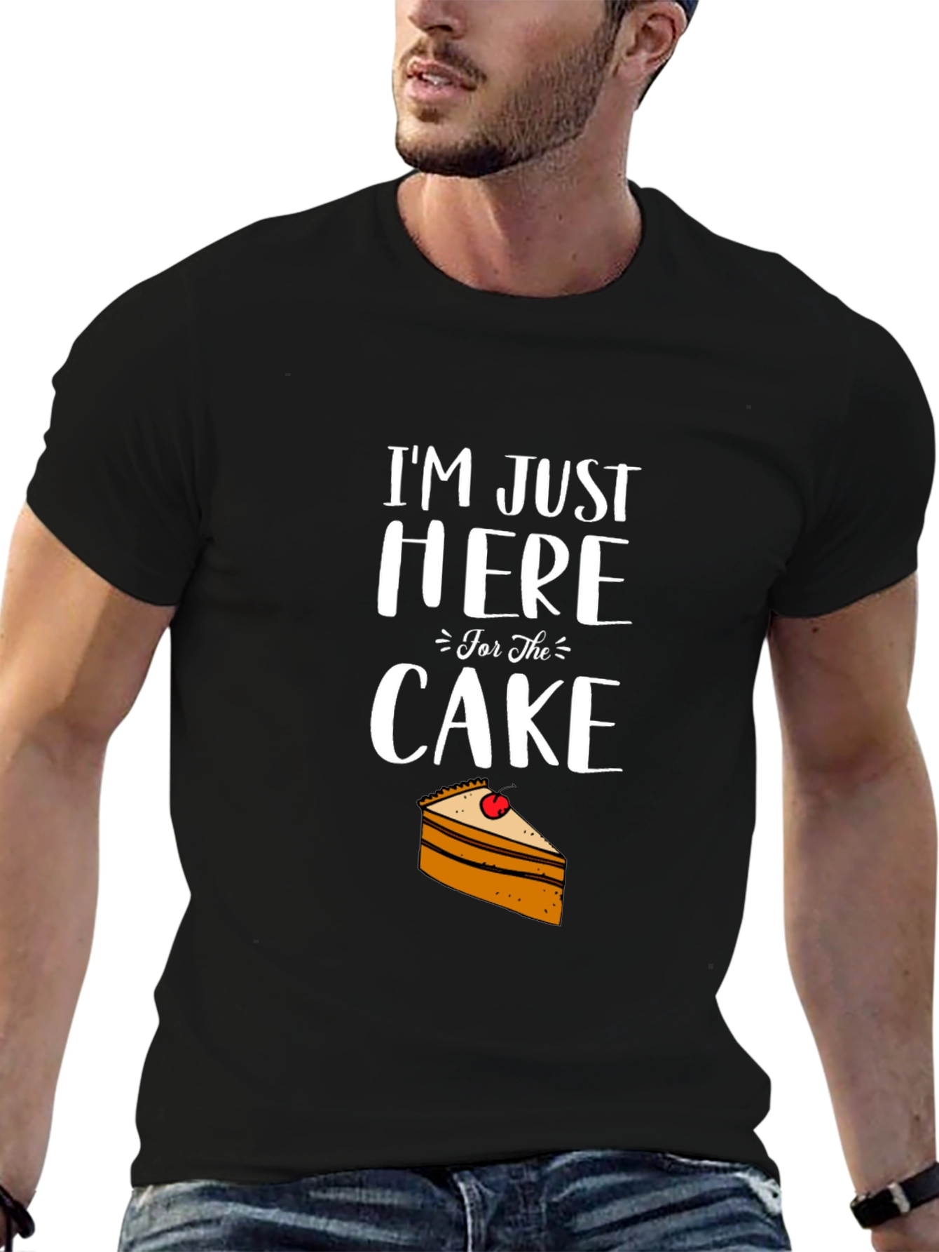 Im Just Here for the Cake Mens T-Shirt