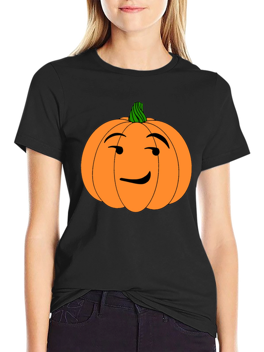 Funny Pumpkin Face Halloween Black T-Shirt
