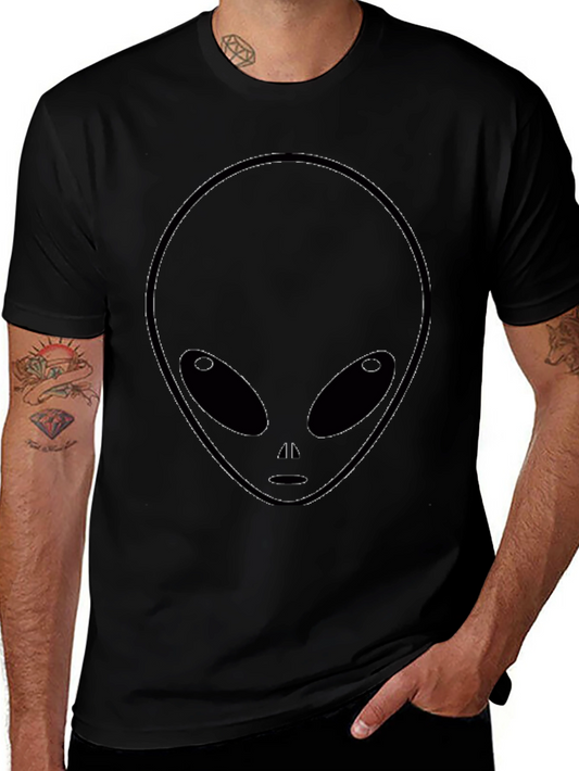 Alien Face Graphic T-Shirt - Classic Black Tee