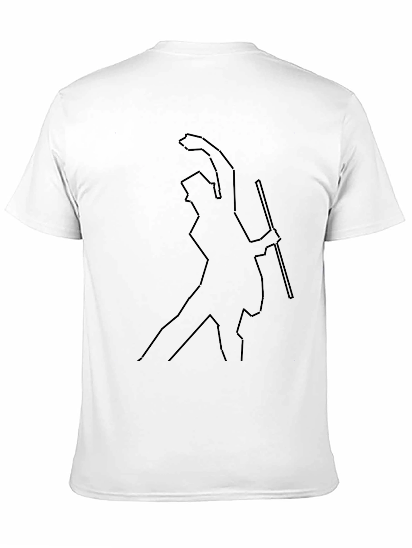 Minimalist Line Art Graphic Black T-Shirt