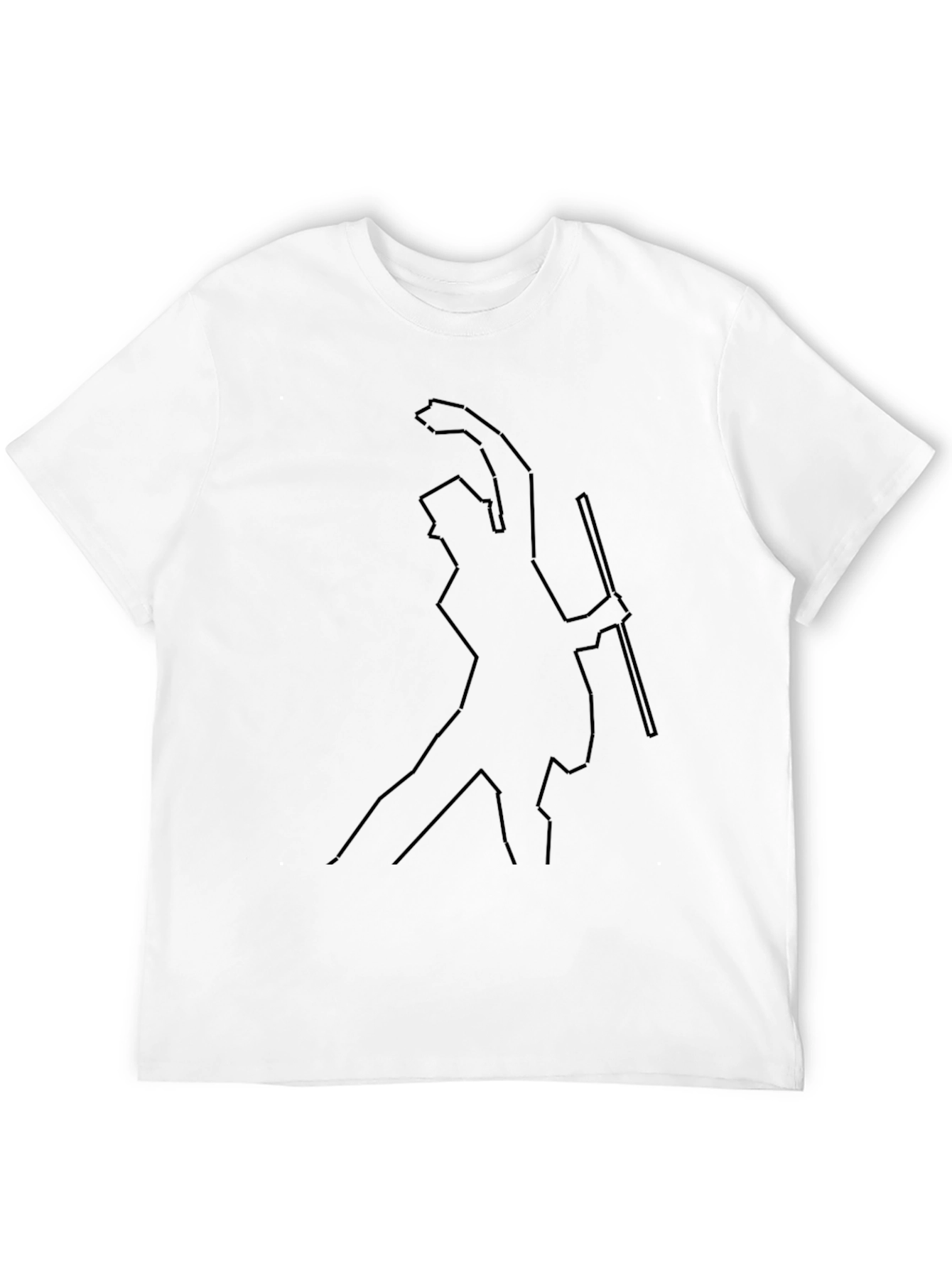 Minimalist Line Art Graphic Black T-Shirt
