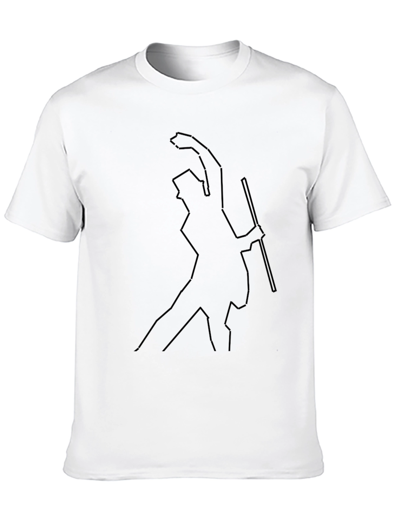 Minimalist Line Art Graphic Black T-Shirt