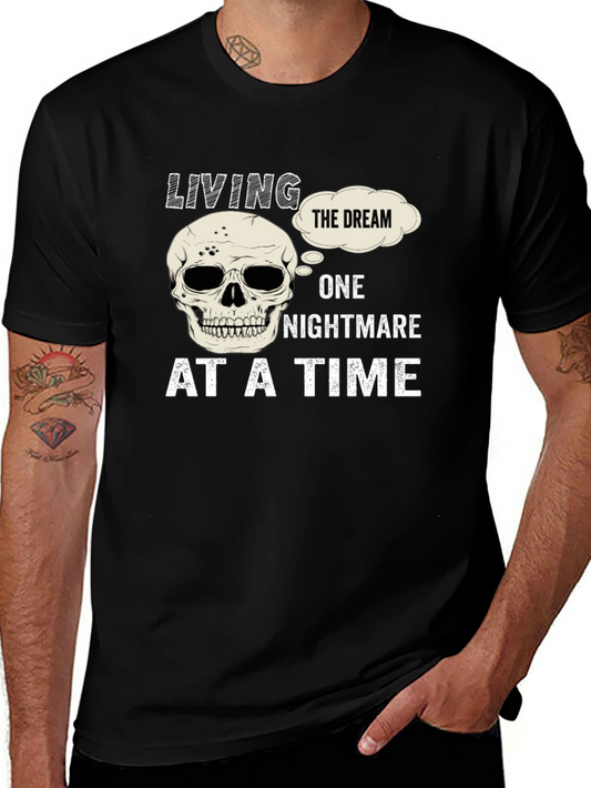 Living The Dream Skull Graphic T-Shirt