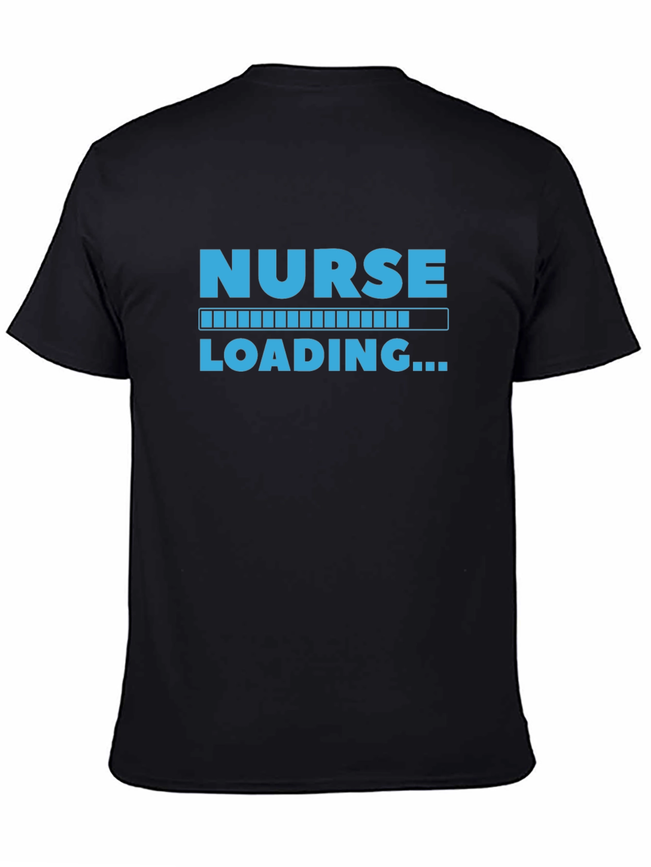 Nurse Loading Graphic Tee - Black Cotton Casual Shirt