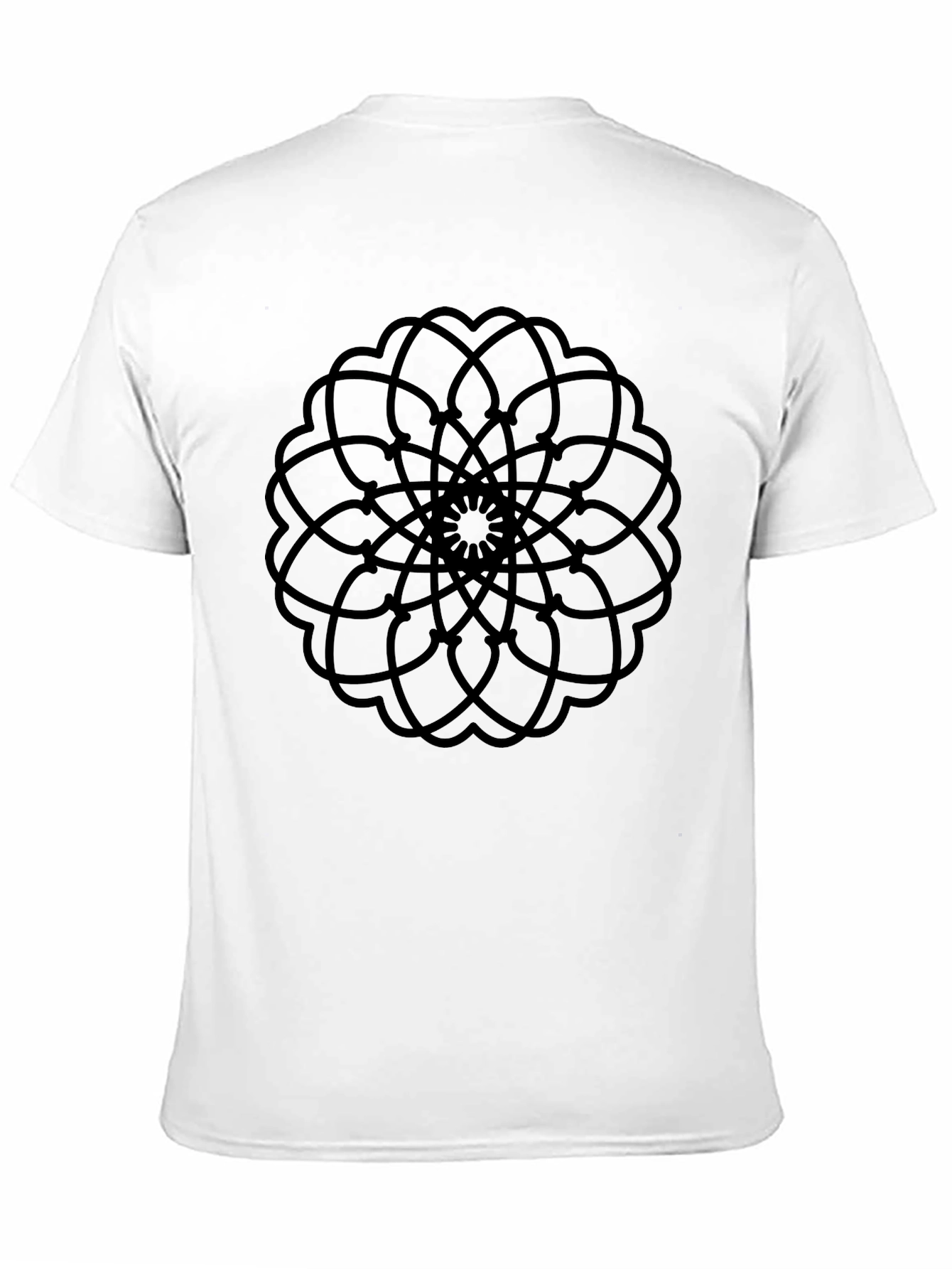 Abstract Mandala Graphic Print Black T-Shirt