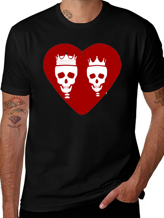 King & Queen Skull Heart Graphic Tee