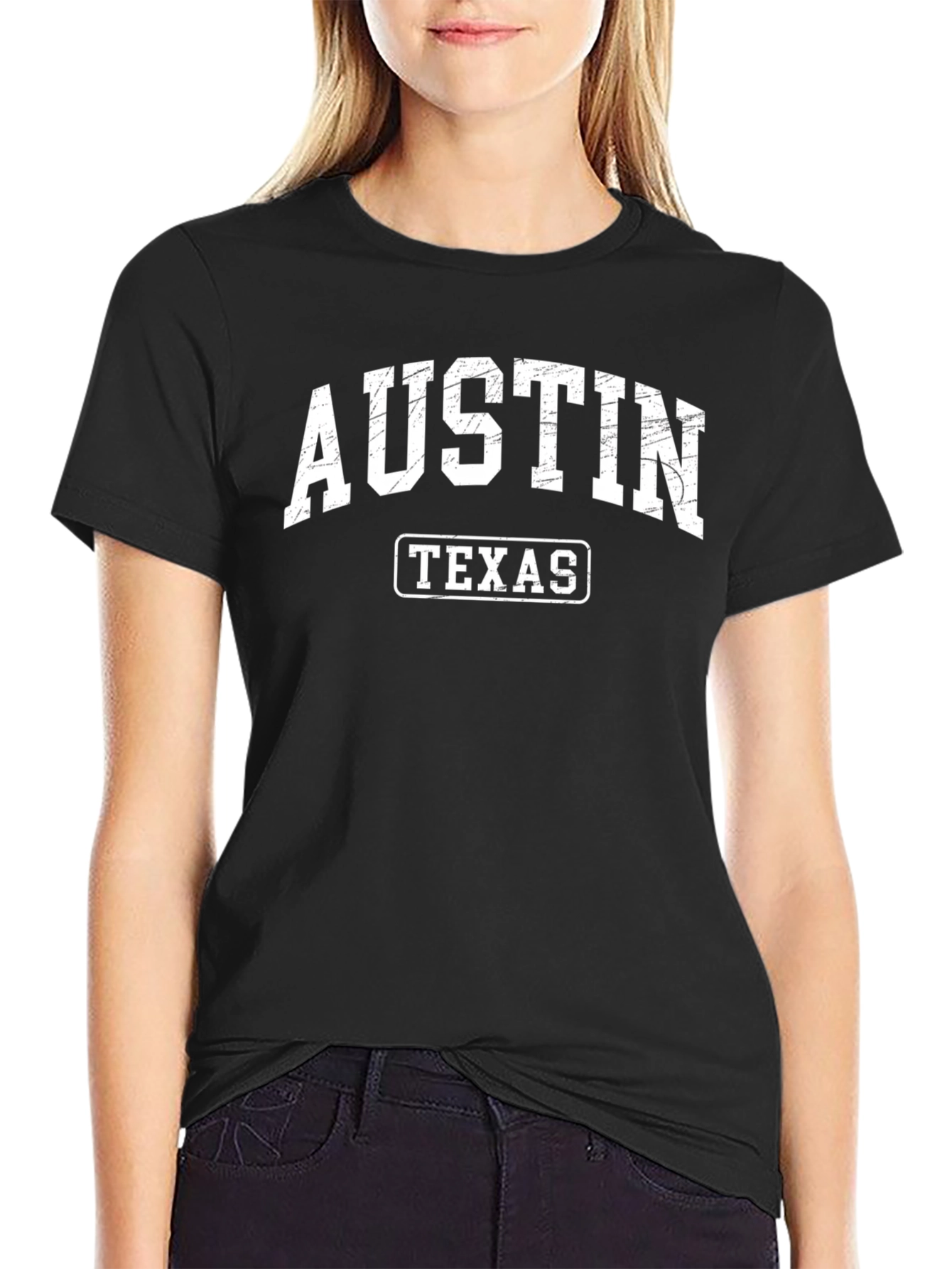 Austin Texas Graphic T-Shirt - Retro Style Black