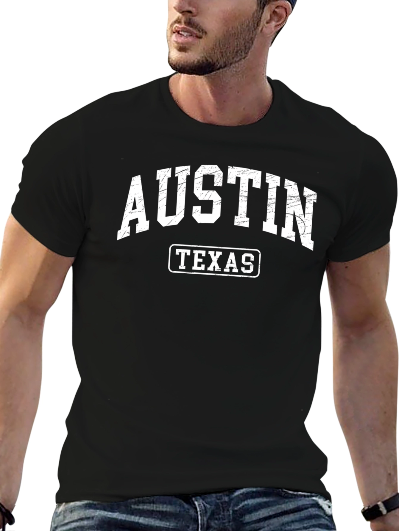 Austin Texas Graphic T-Shirt - Retro Style Black