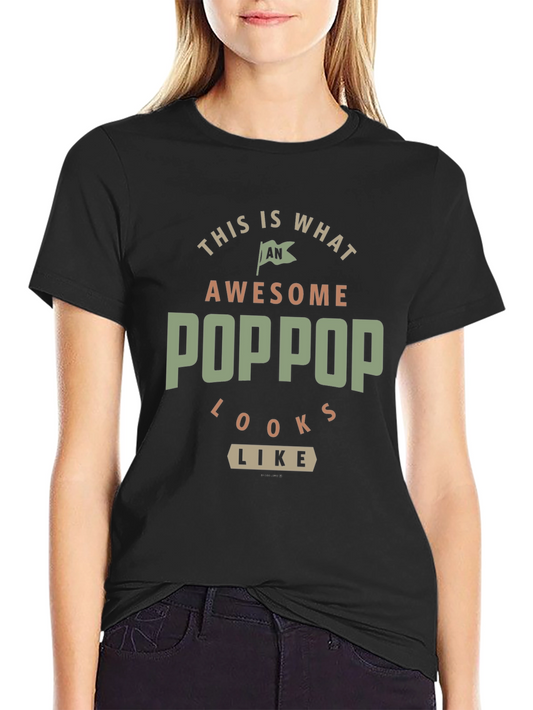 Awesome POPPOP Graphic Tee - Gift for Grandfather
