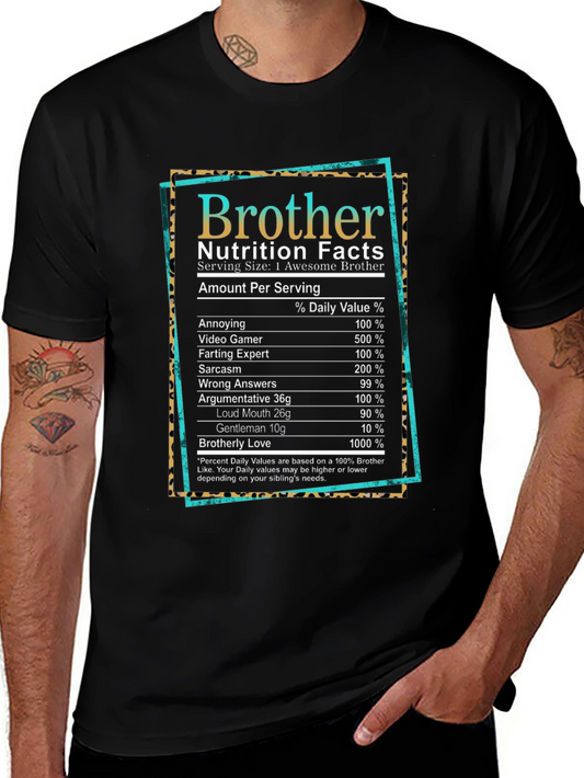 Brother Nutrition Facts Graphic T-Shirt