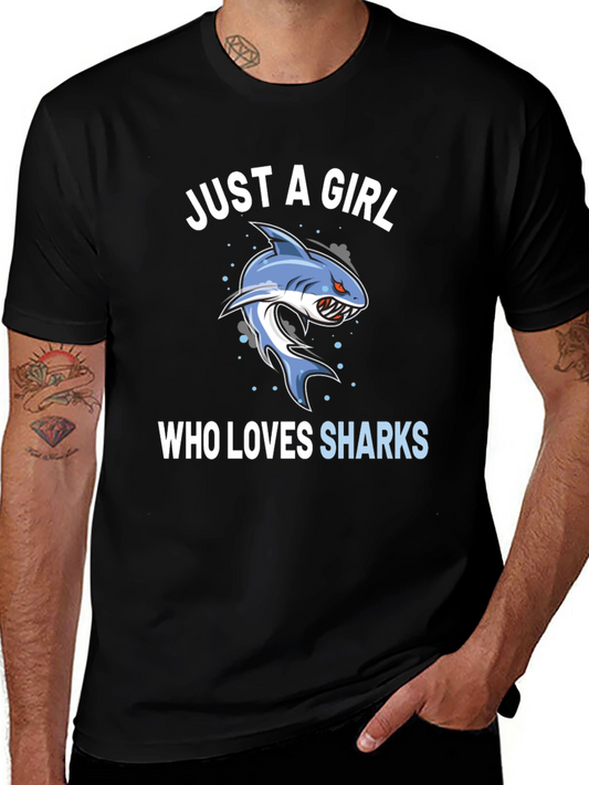 Just A Girl Who Loves Sharks Graphic Tee