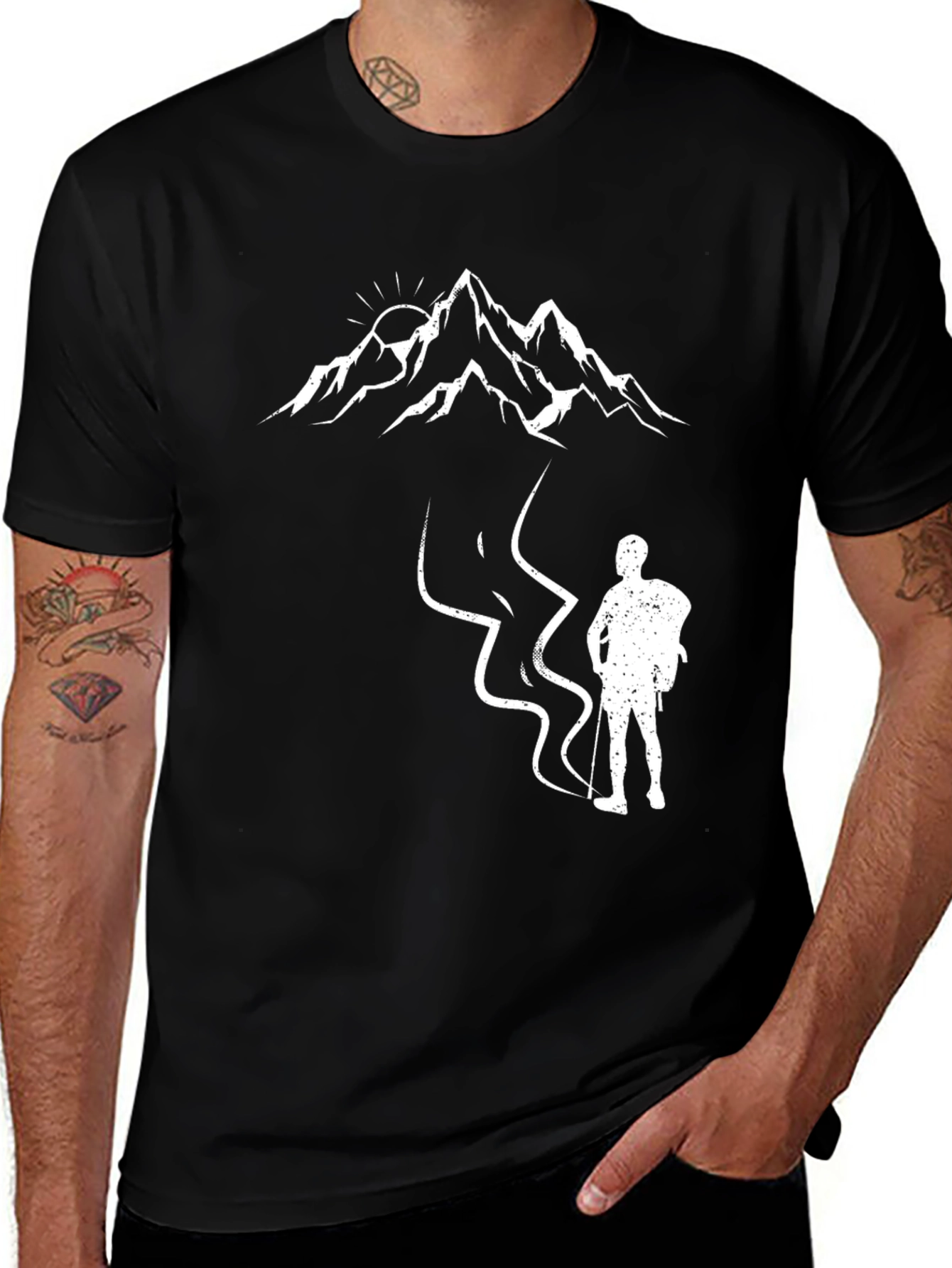 Mountain Hiker Graphic T-Shirt - Black